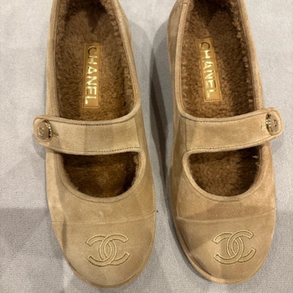 CHANEL Women's Beige Ankle Booties